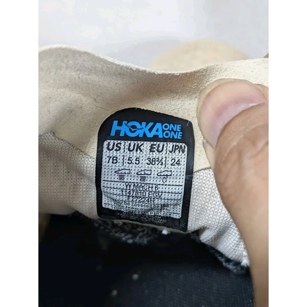 HOKA ONE Mach 6 Running Shoes Eggnog Vanilla Beige Size 7B Women's Athletic